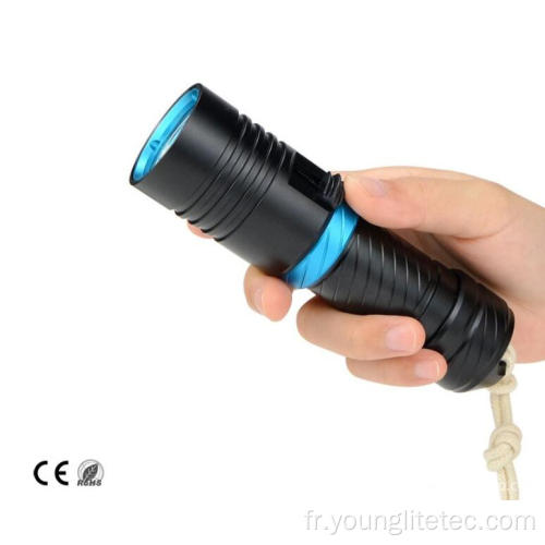 Lampe de poche de plongée rechargeable sous-marine